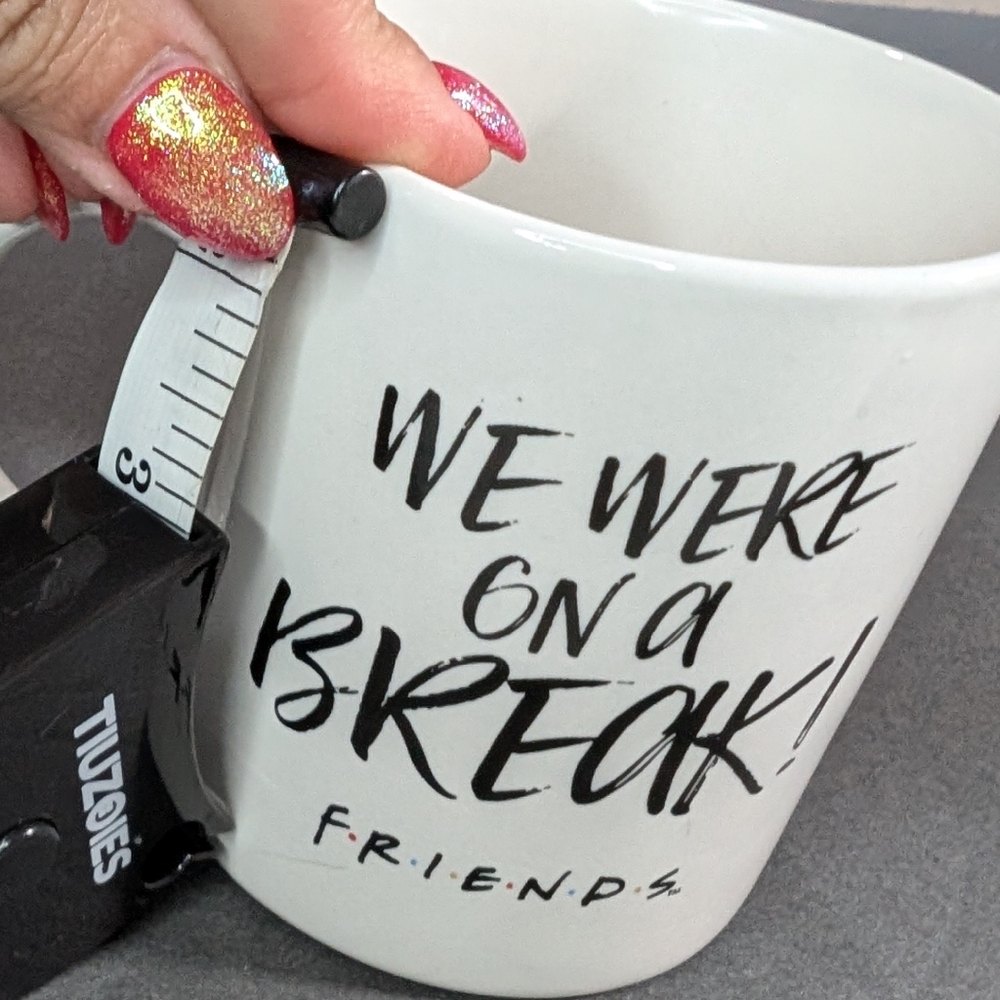 Friends "We‎ were on a break!" quote white ceramic 12oz classic coffee mug - Picture 3 of 6